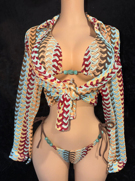 Coastal Cowgirl 3-Piece Bikini Set 🥥